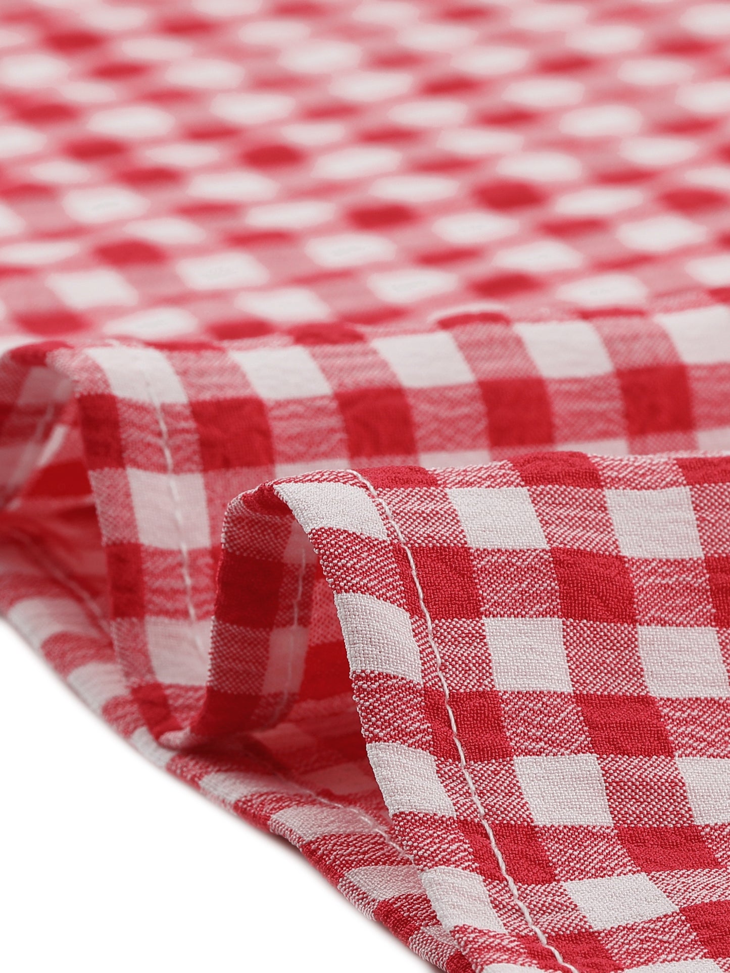Women's Cap Sleeve Summer Square Neck Gingham Blouse Top