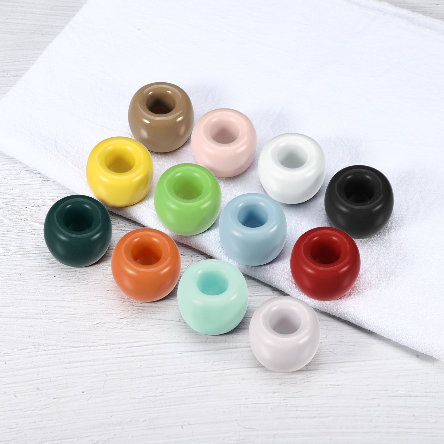 Mini portacepillos de dientes redondo de cerámica para baño, 4,25 x 3 cm, color rosa