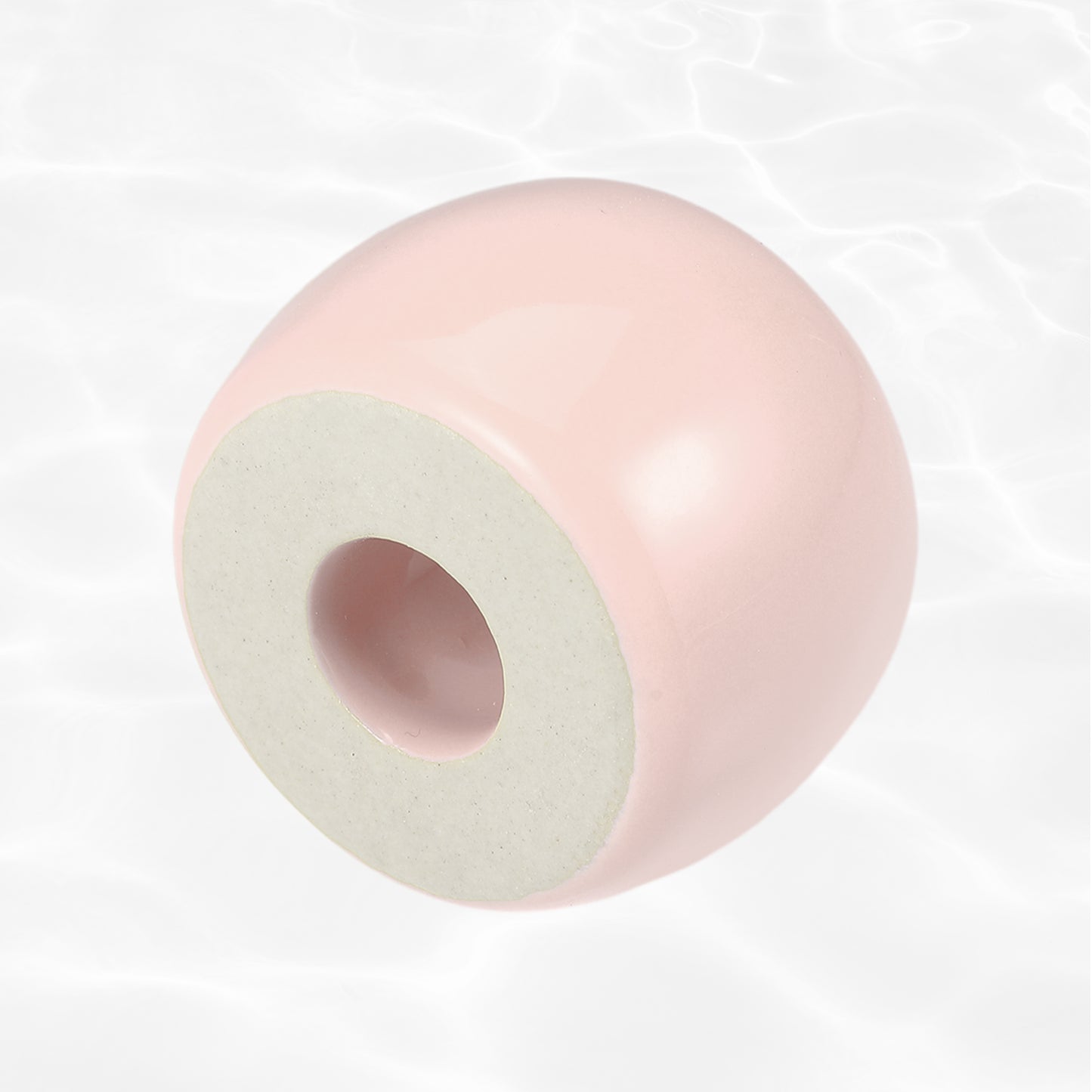 Mini portacepillos de dientes redondo de cerámica para baño, 4,25 x 3 cm, color rosa