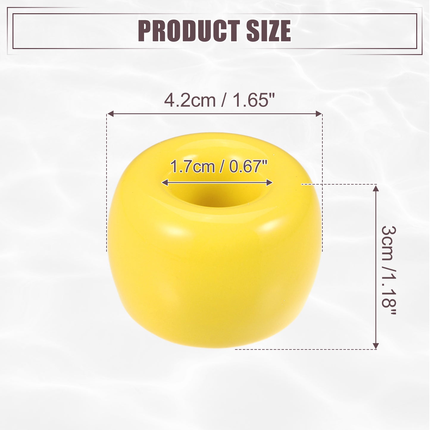 Round Mini Ceramic Toothbrush Holder for Bathroom, 1.65"x1.18" Yellow