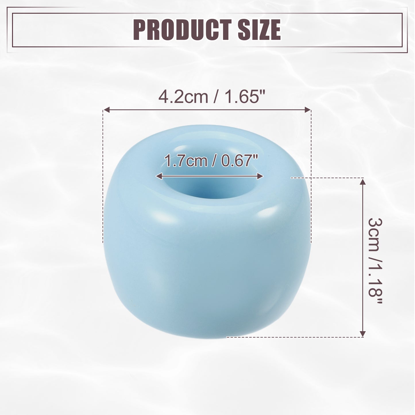 Round Mini Ceramic Toothbrush Holder for Bathroom, 1.65"x1.18" Blue