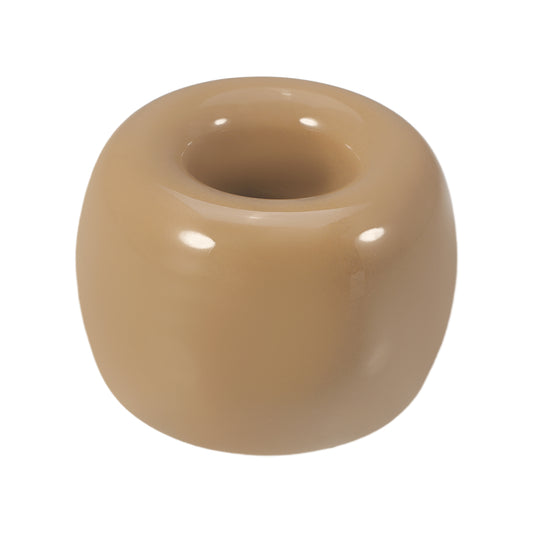 Mini portacepillos de dientes redondo de cerámica para baño, 4,25 x 3 cm, color marrón