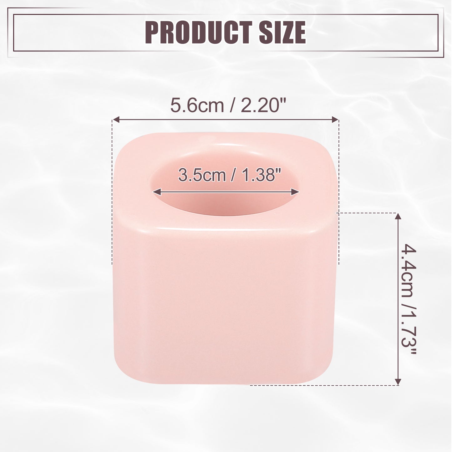 Square Mini Ceramic Toothbrush Holder for Bathroom, 2.20"x2.20"x1.73" Pink
