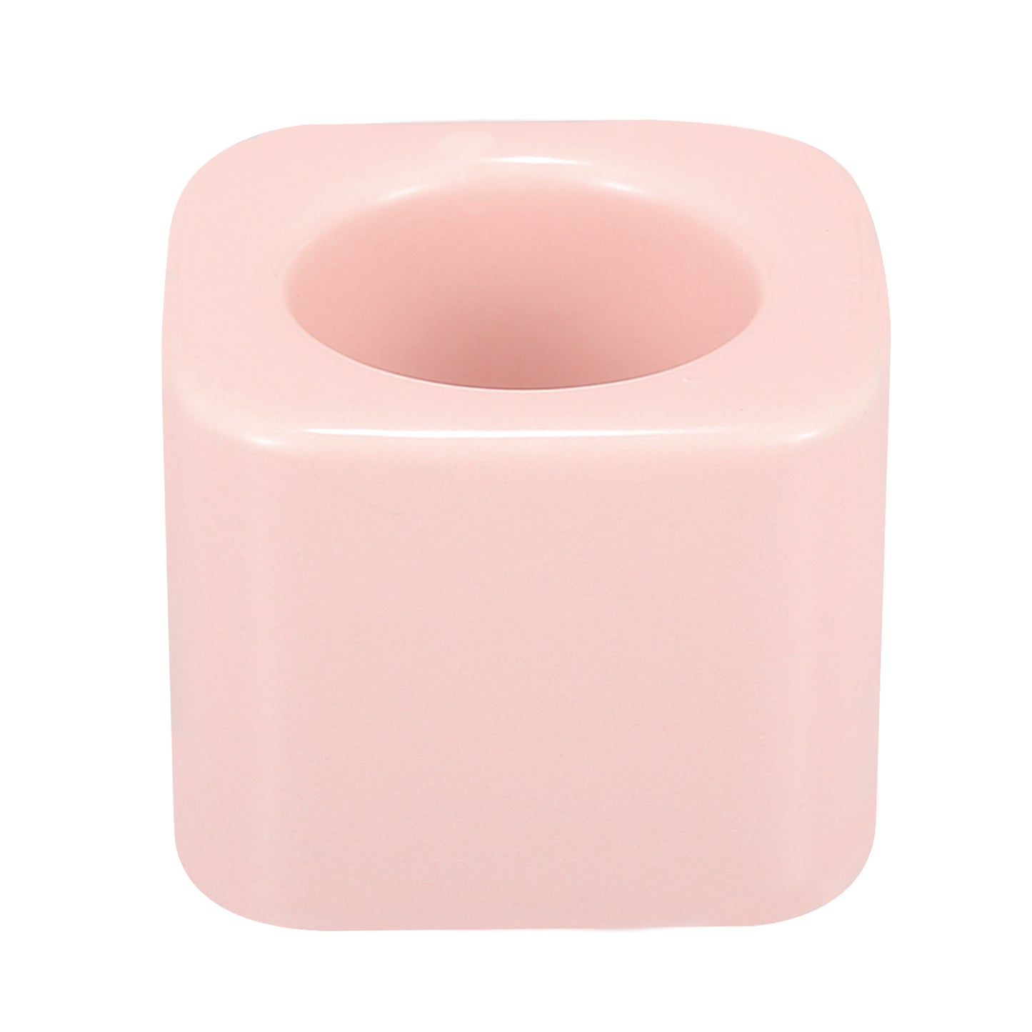 Square Mini Ceramic Toothbrush Holder for Bathroom, 2.20"x2.20"x1.73" Pink