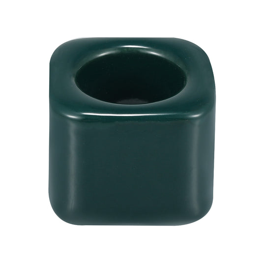 Mini portacepillos de dientes cuadrado de cerámica para baño, 5,75 x 5,75 x 4,4 cm, verde oscuro