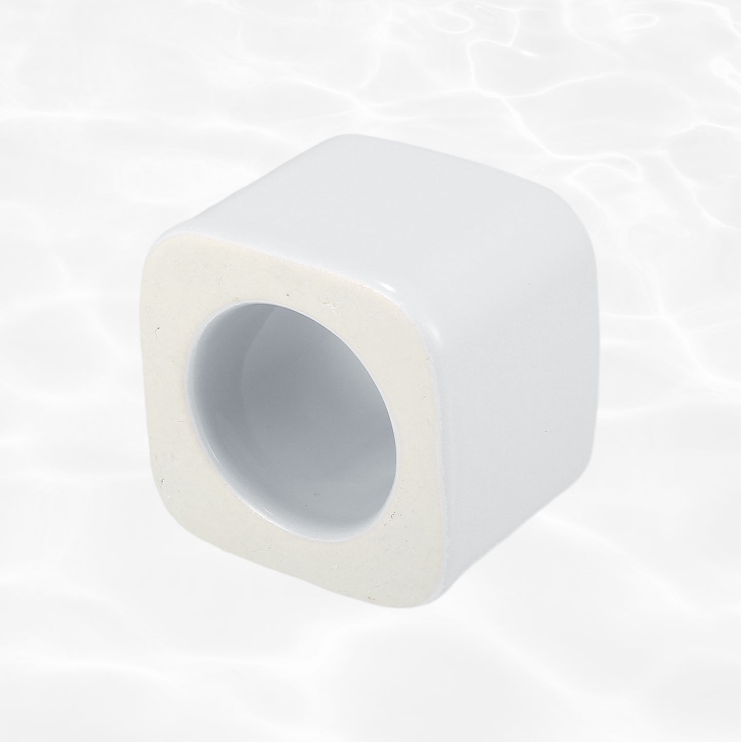 Mini portacepillos de dientes cuadrado de cerámica para baño, 5,7 x 5,7 x 4,4 cm, color blanco
