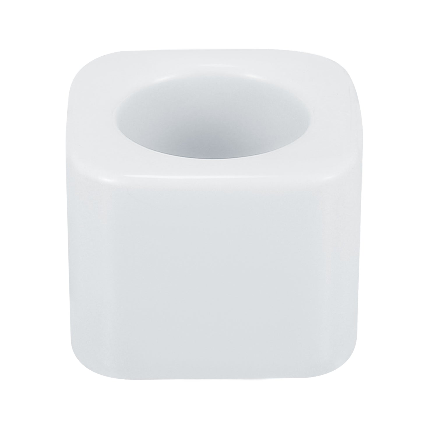 Mini portacepillos de dientes cuadrado de cerámica para baño, 5,7 x 5,7 x 4,4 cm, color blanco