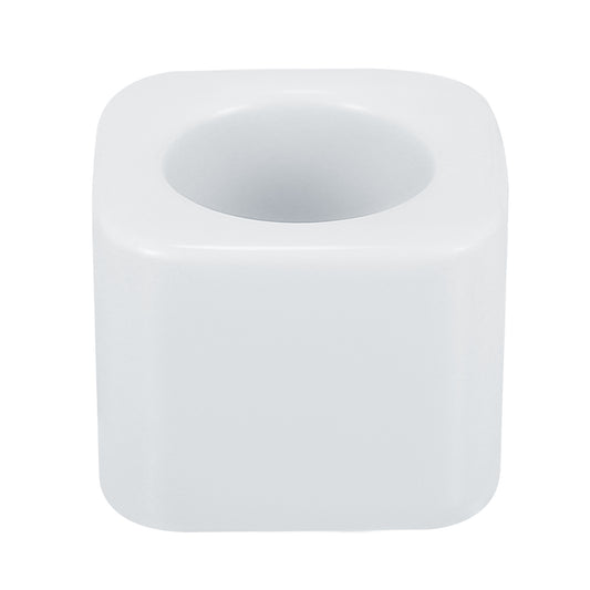 Mini portacepillos de dientes cuadrado de cerámica para baño, 5,7 x 5,7 x 4,4 cm, color blanco