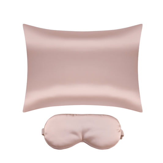 Satin Pillowcase with 1 Pcs for Hair and Skin with Hidden Zipper, Breathable Pillow Case Sleep Mask