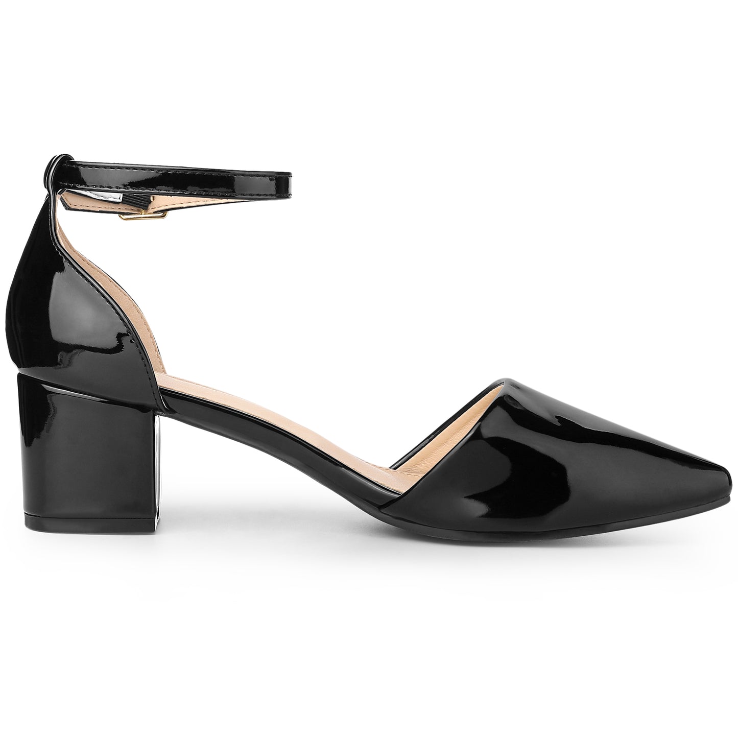 Women's Pump Pointed Closed Toe Low Chunky Heels Pumps