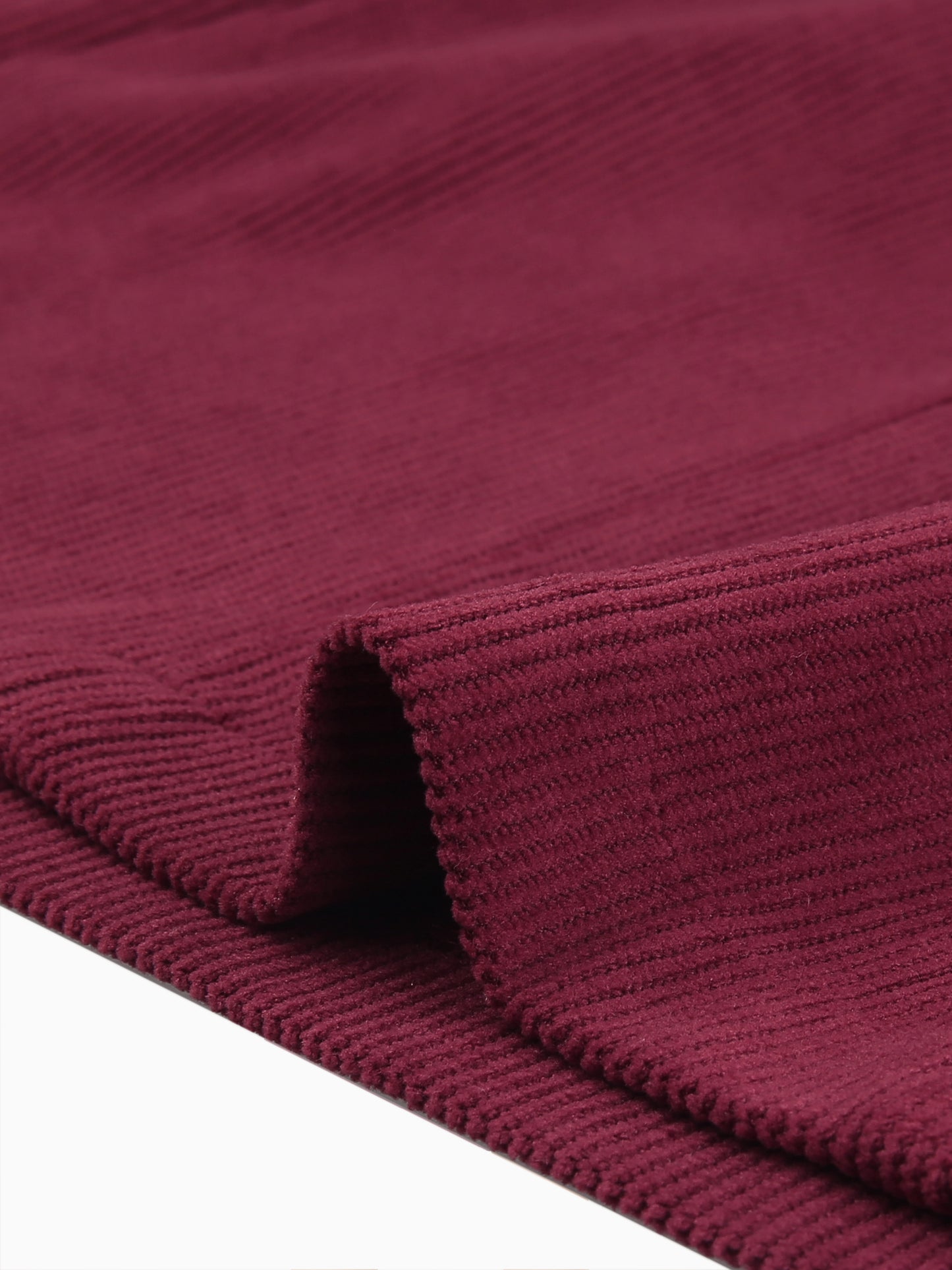 Women's High Waist Elastic Back A-Line Belted Winter Fall Midi Corduroy Skirt