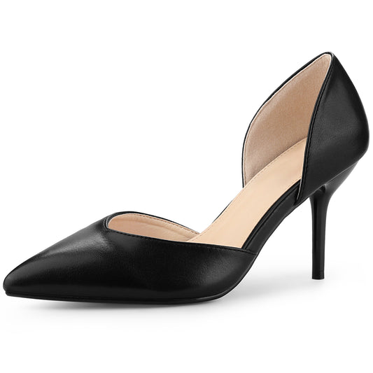 Zapatos de vestir de tacón alto y aguja con punta cerrada y sin cordones para mujer