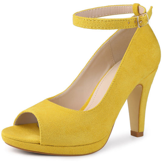 Zapatos de tacón de aguja con plataforma y tiras al tobillo para mujer