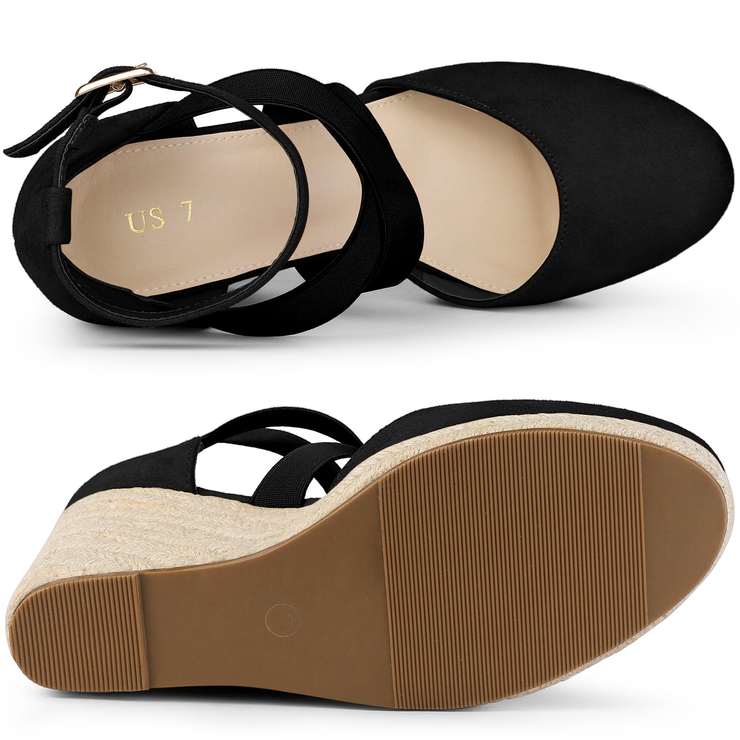 Women's Espadrilles Closed Toe Wedges Heels Sandals