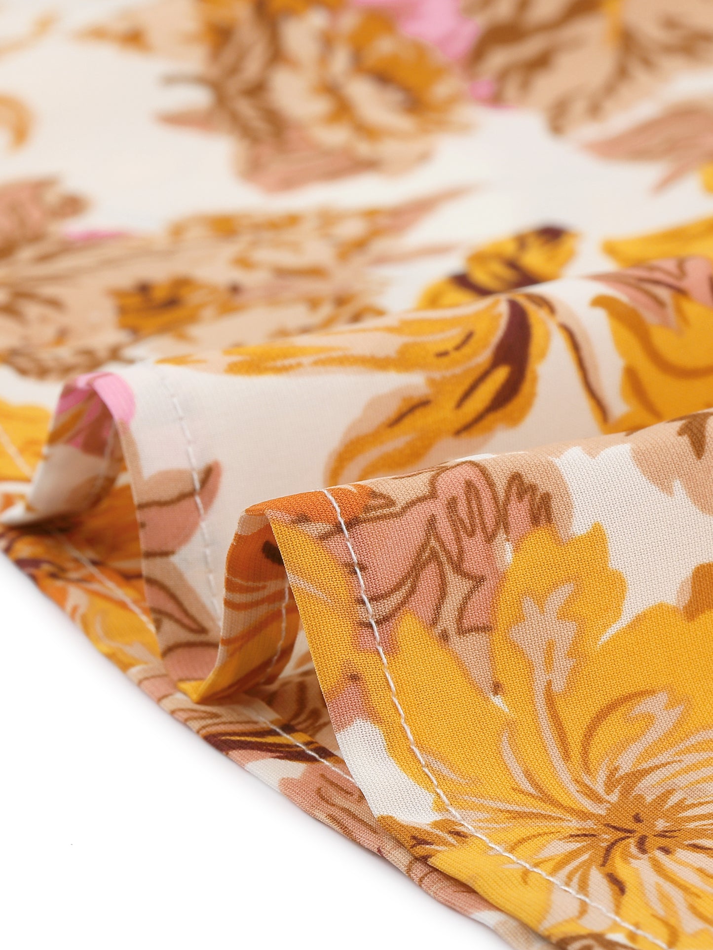 Women's Summer Dresses Casual Floral Short Sleeve V Neck Smocked Flowy Maxi Dress with Pockets