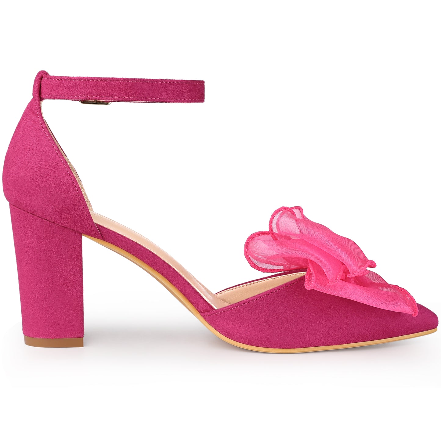 Women's Bow Heels Closed Toe Chunky Heel Pumps Sandals