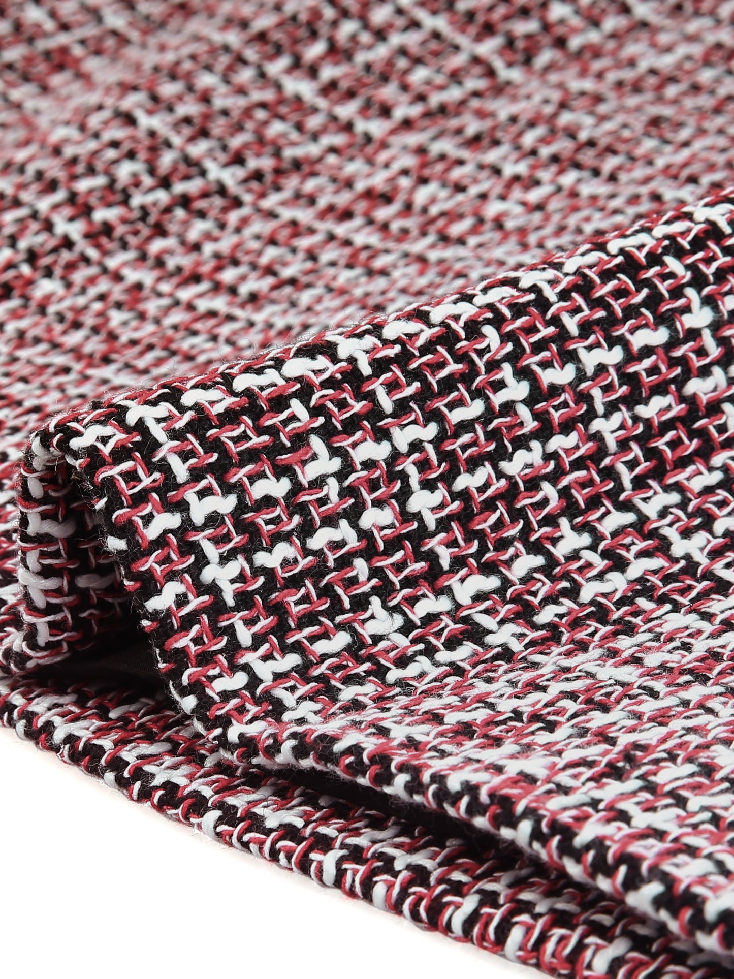 Minifalda de oficina elegante y ajustada con cintura alta y botones decorados de tweed para mujer