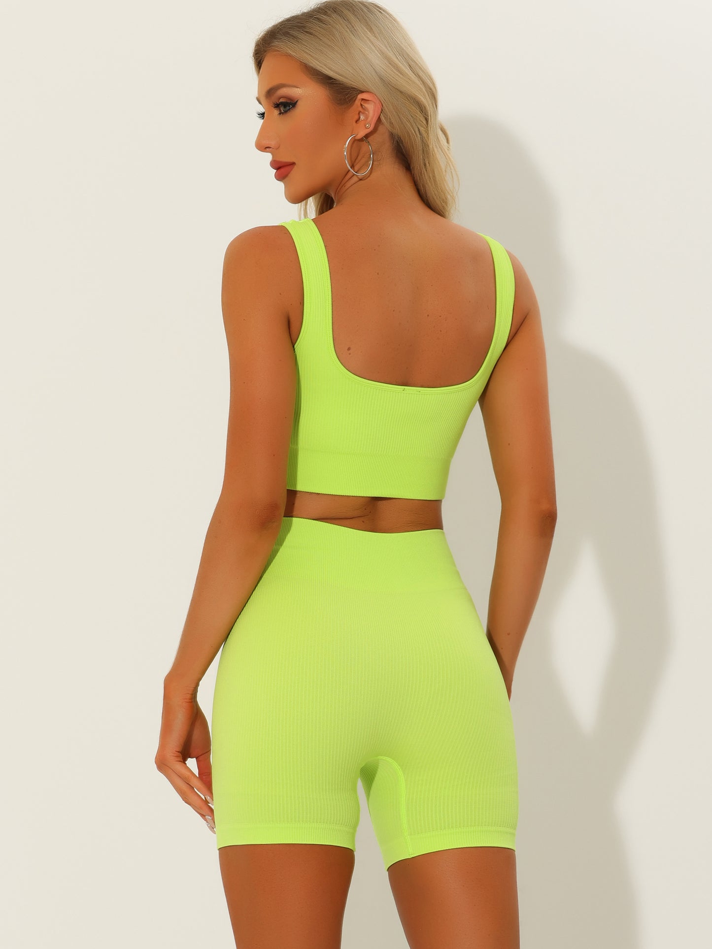 Women's Workout Sets Bra High Waisted Shorts Sets Gym Yoga Outfits