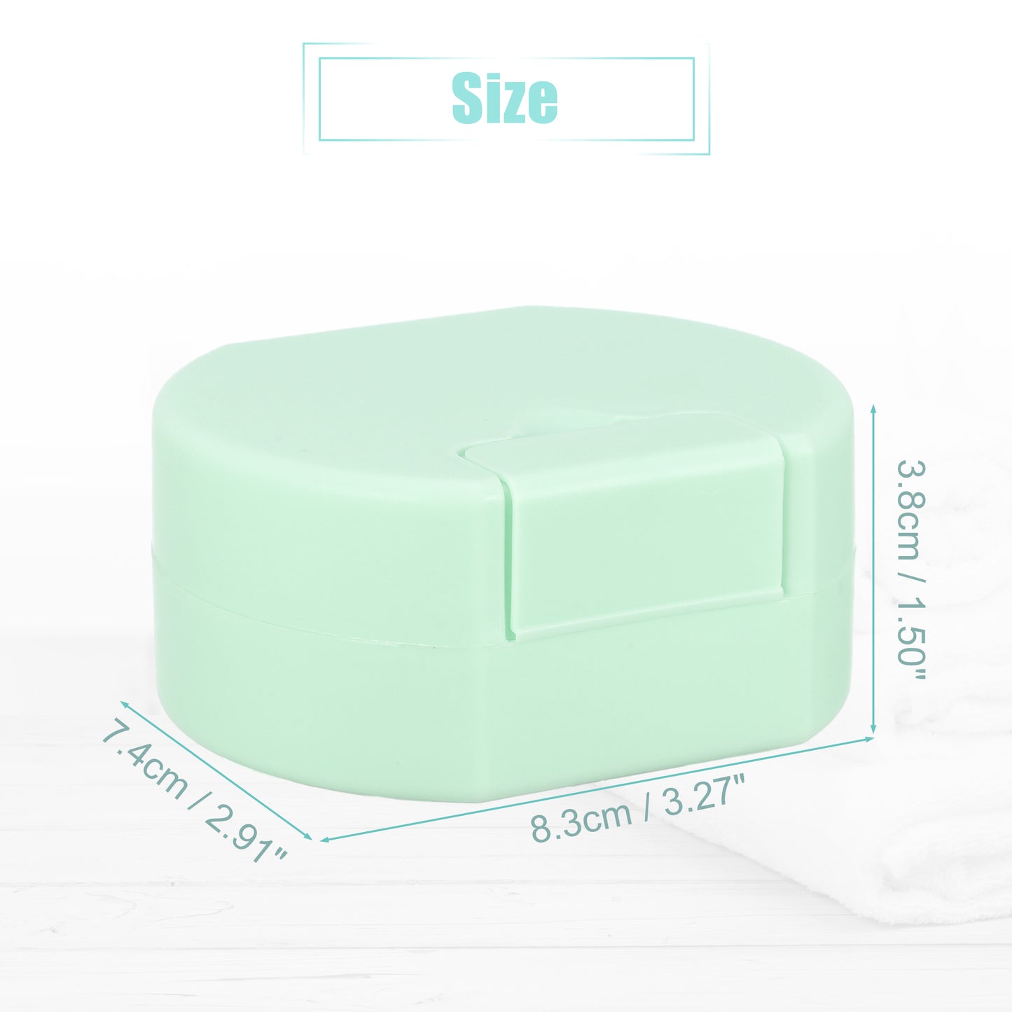 Travel Soap Dish, Portable Soap Storage Box 3.27"x2.91" Green