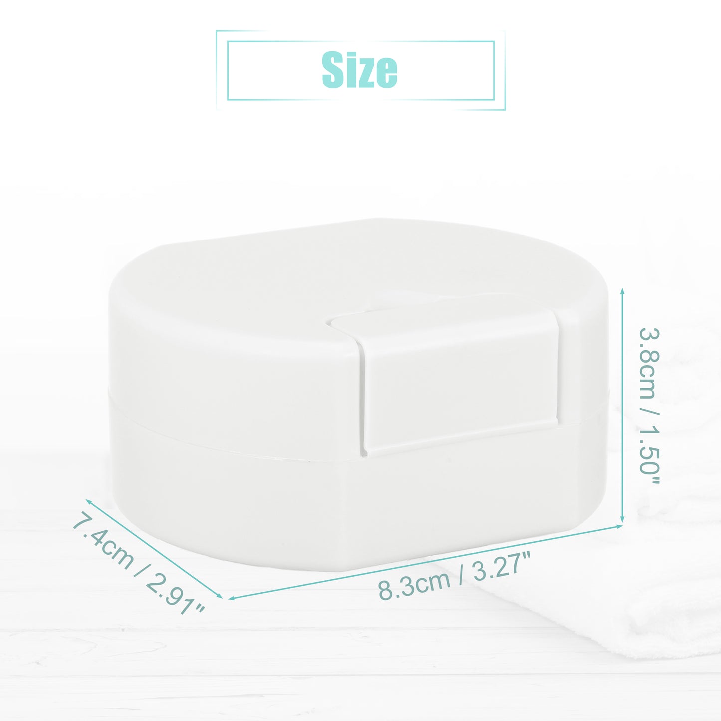 Travel Soap Dish, Portable Soap Storage Box 3.27"x2.91" White
