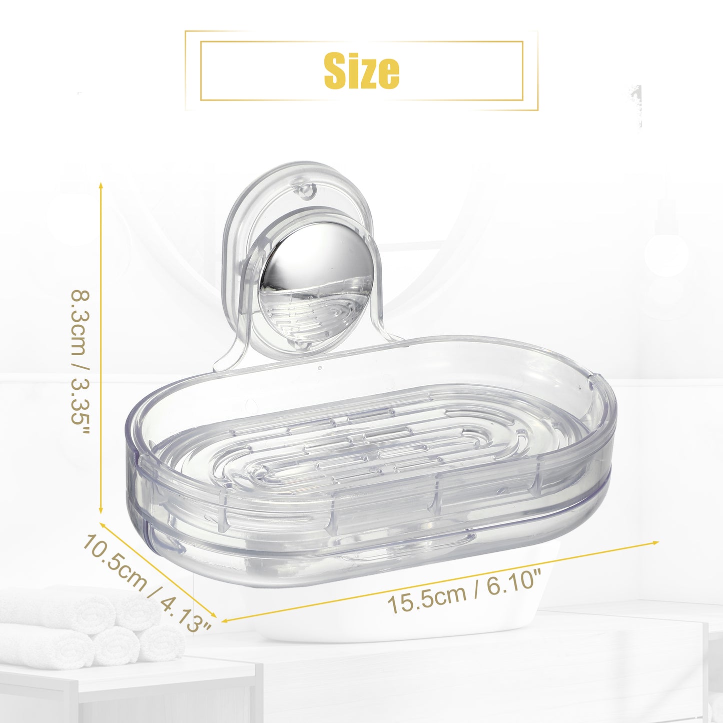 Jabonera de pared, soporte para jabón para baño y cocina, transparente