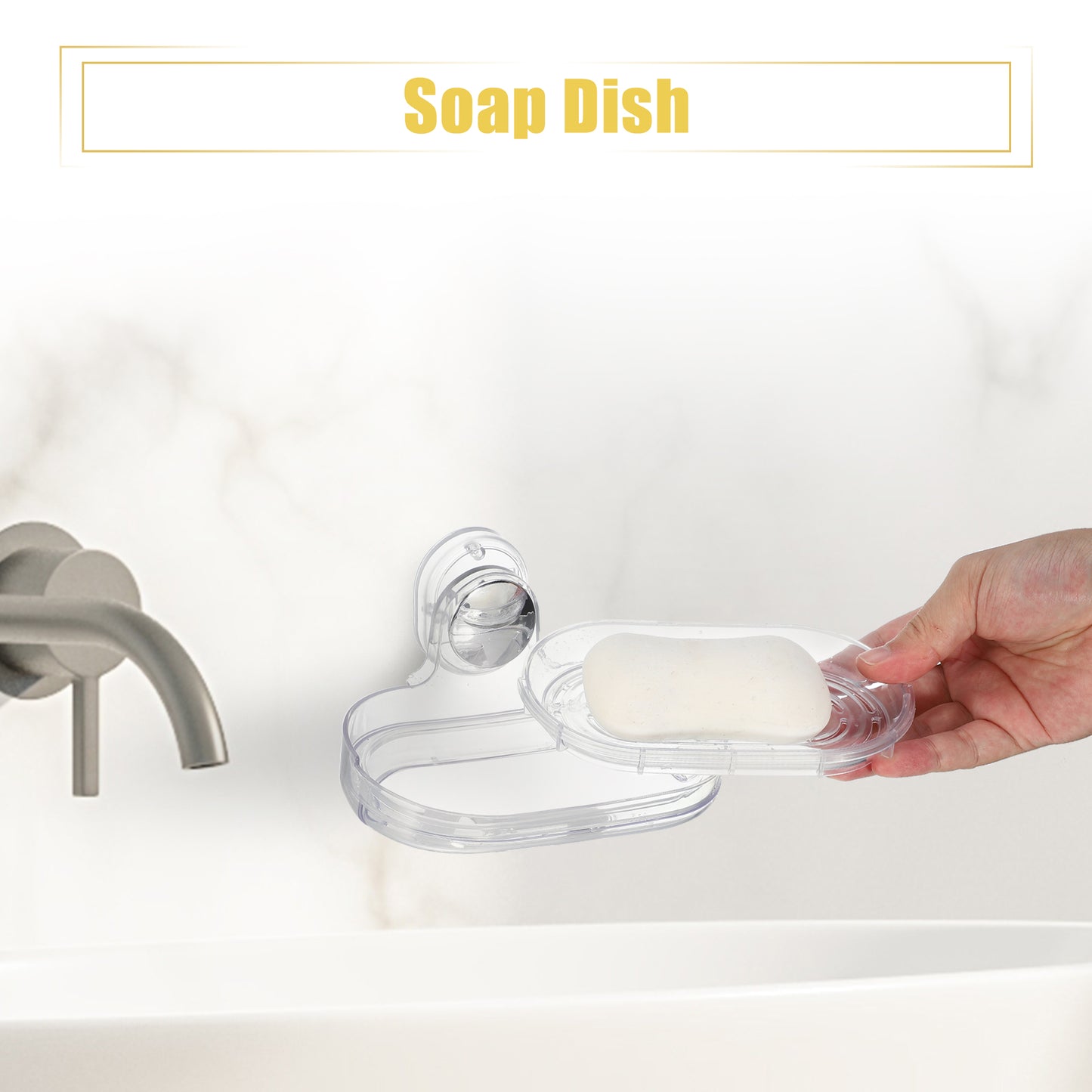Jabonera de pared, soporte para jabón para baño y cocina, transparente
