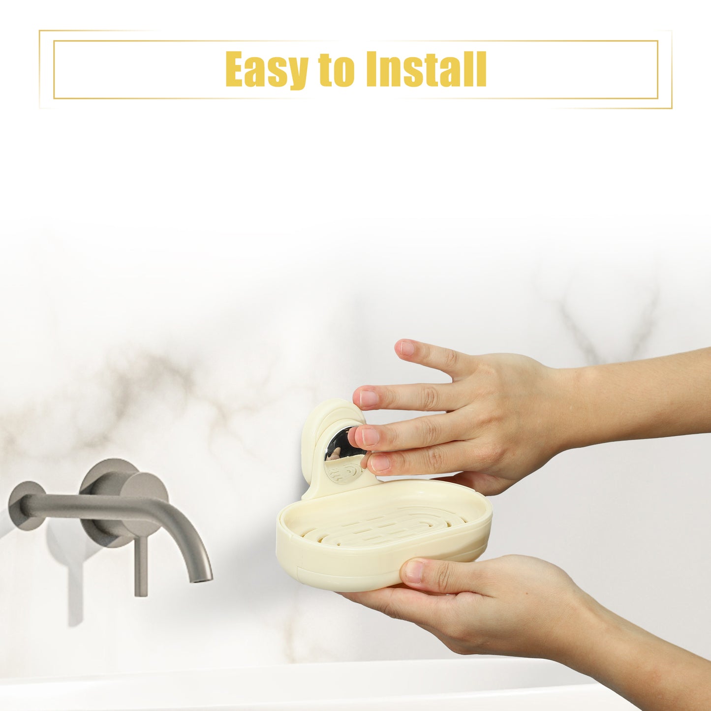Wall Mounted Soap Dish, Soap Holder for Bathroom Kitchen Black