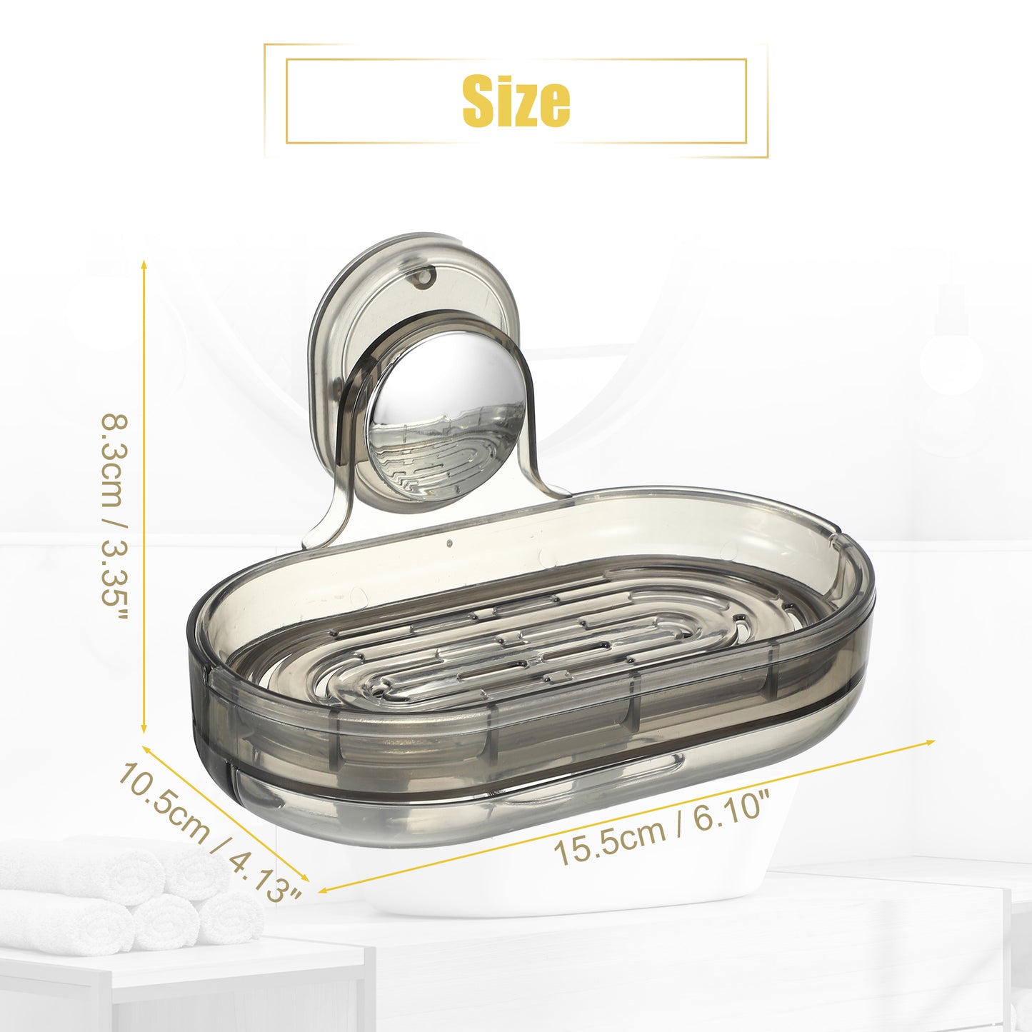 Wall Mounted Soap Dish, Soap Holder for Bathroom Kitchen Black