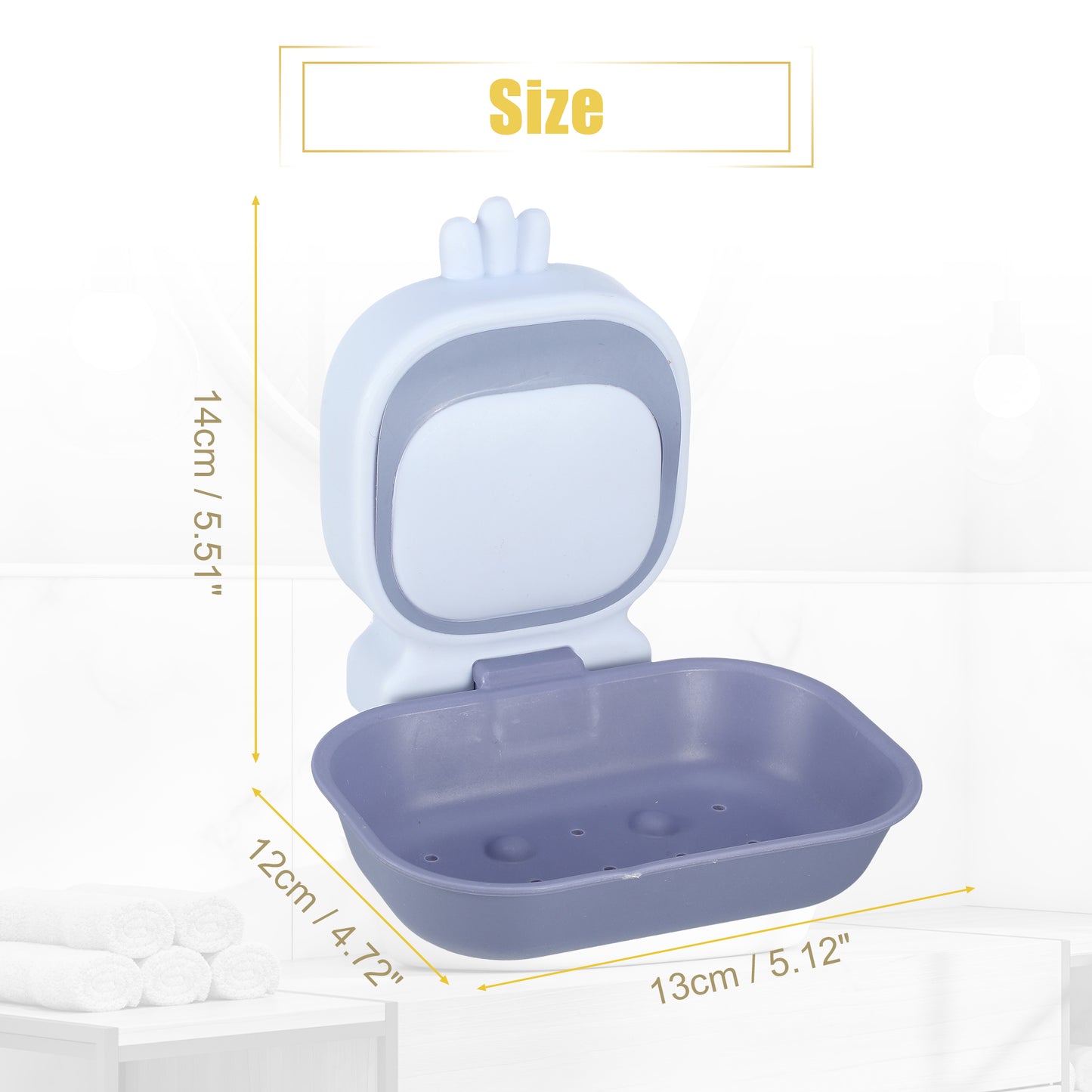 Wall Mounted Soap Dish Cute Plastic Soap Holder for Bathroom Kitchen Light Purple