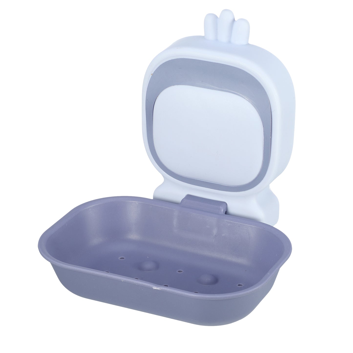 Wall Mounted Soap Dish Cute Plastic Soap Holder for Bathroom Kitchen Light Purple