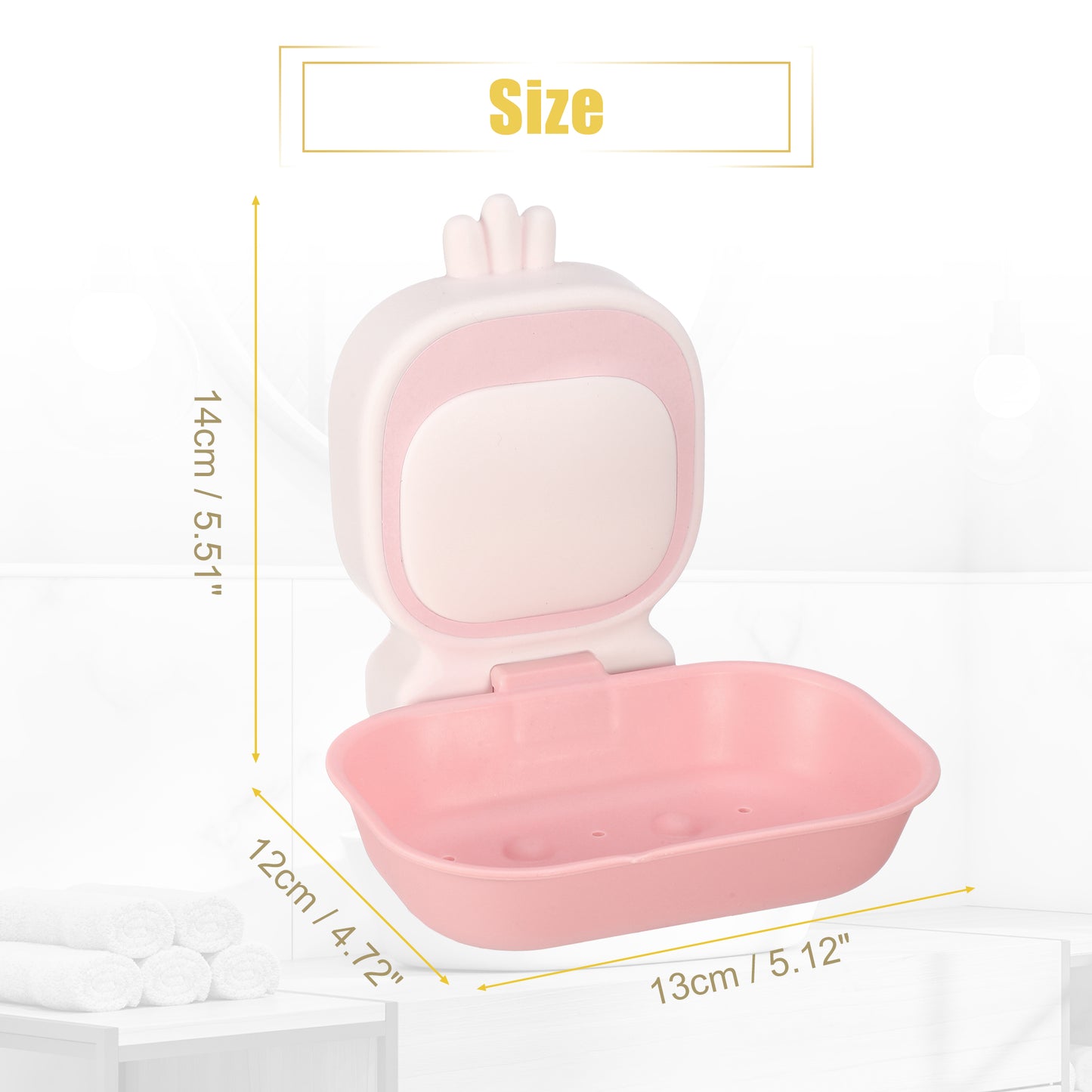 Jabonera de pared, bonita jabonera de plástico para baño y cocina, color rosa