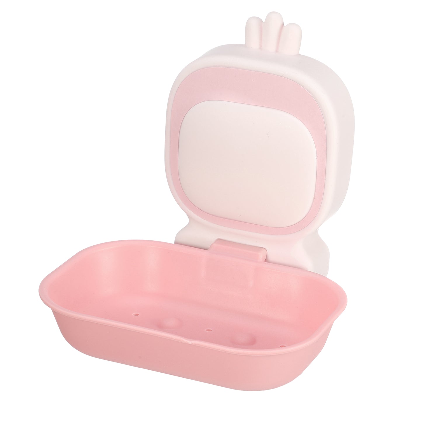 Jabonera de pared, bonita jabonera de plástico para baño y cocina, color rosa