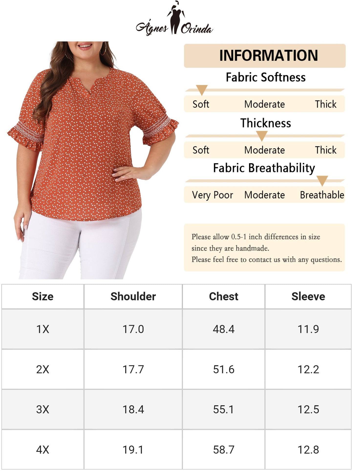 Women's Plus Size Blouse Pin Dots Smocked Floral Boho Blouse