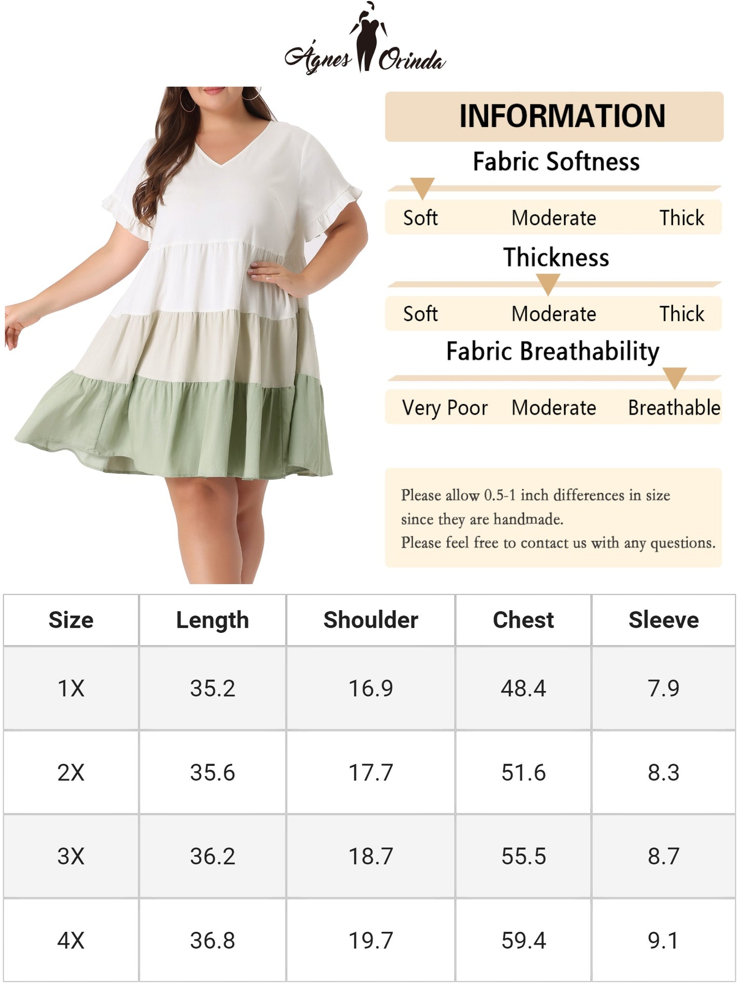 Women's Plus Size Babydoll Ruffle Short Sleeve Casual Loose Flowy Swing Hem Chambray V Neck Mini Dress
