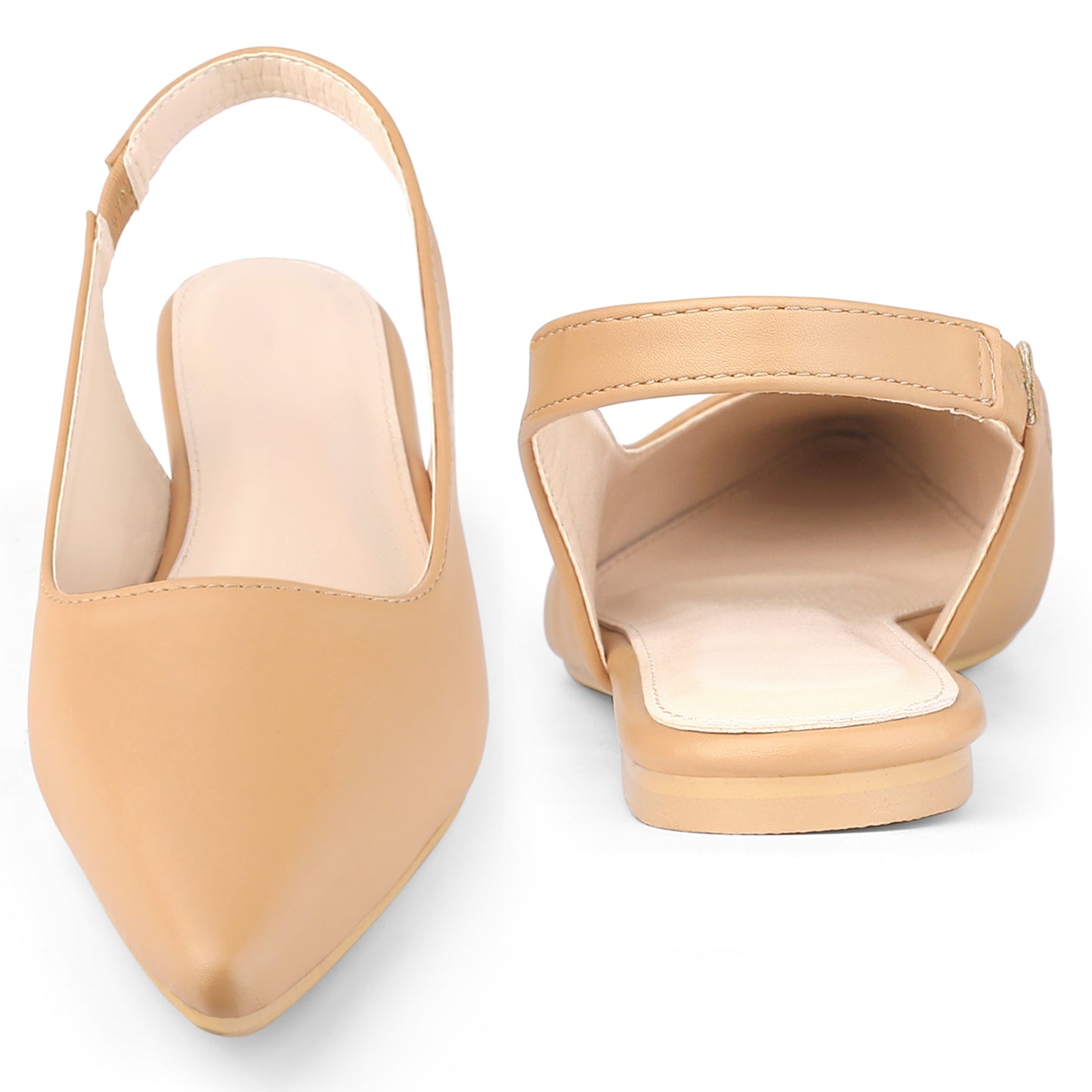 Zapatos planos con tira trasera y punta puntiaguda para mujer