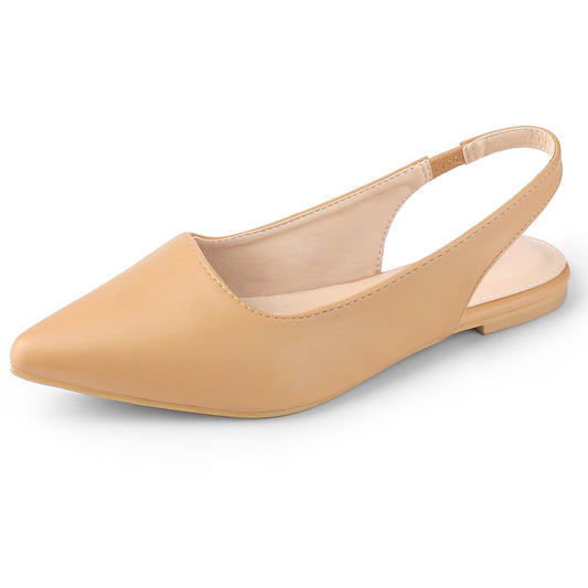 Zapatos planos con tira trasera y punta puntiaguda para mujer