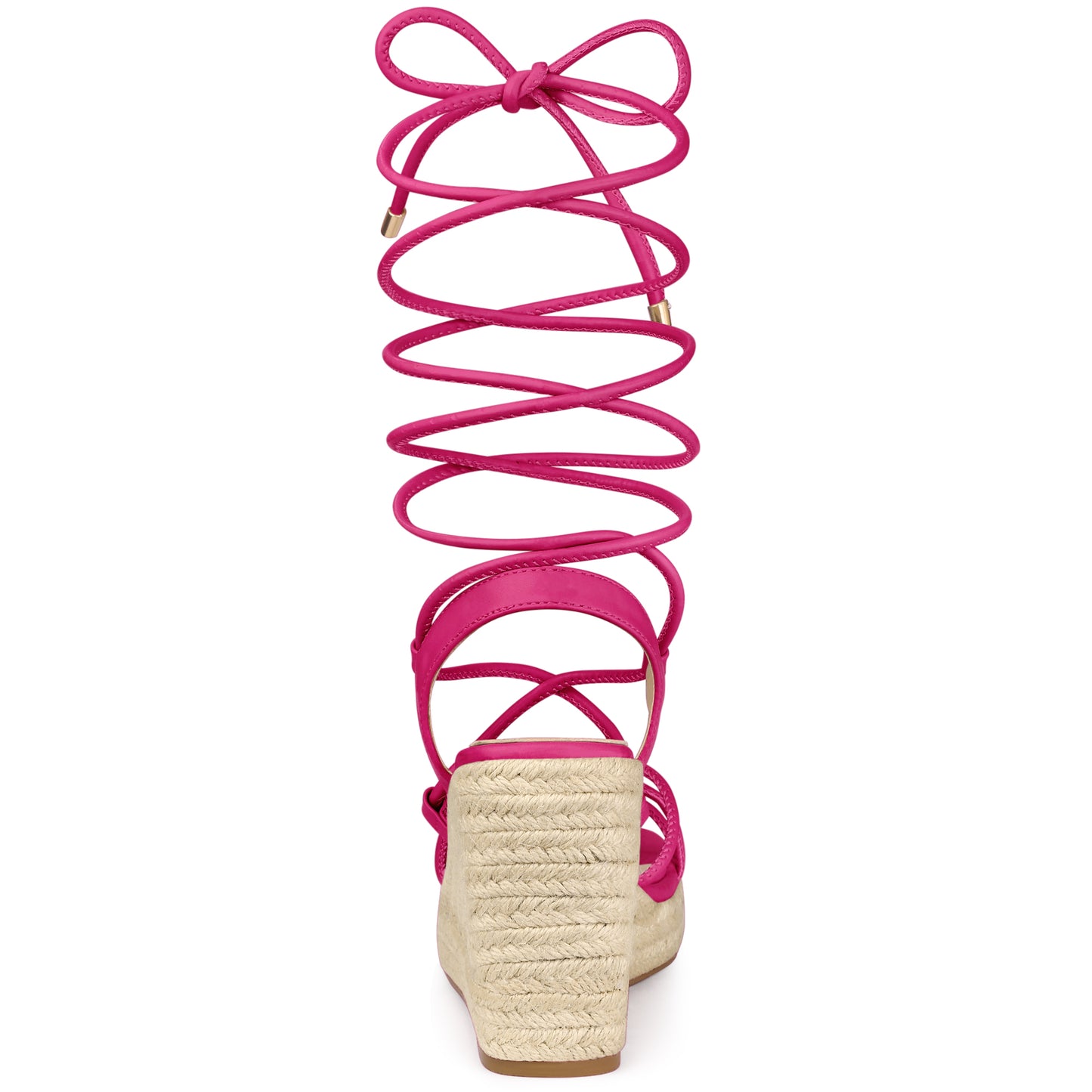 Alpargatas con plataforma, punta cuadrada y cordones para mujer