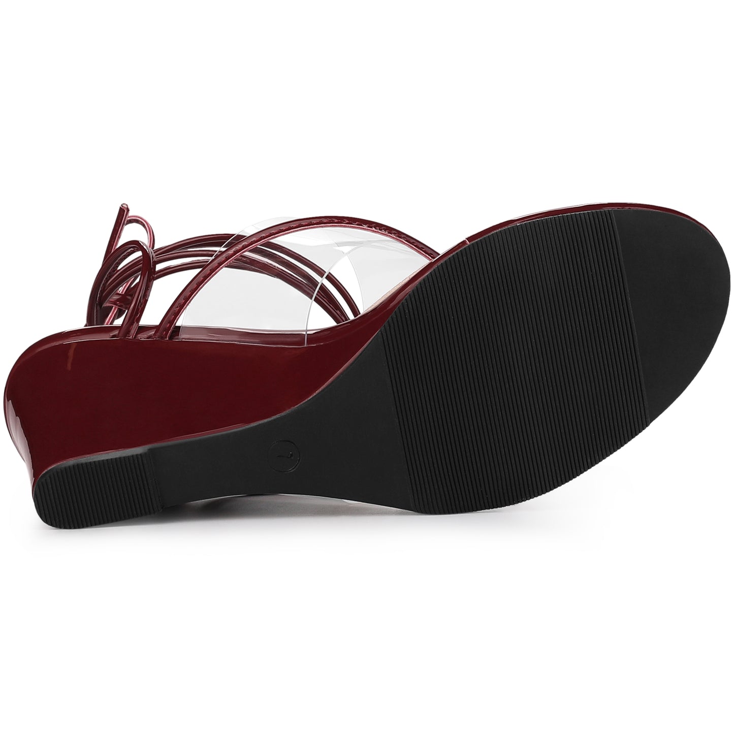 Women's Lace Up Clear Strap Flip Flops Wedge Sandals