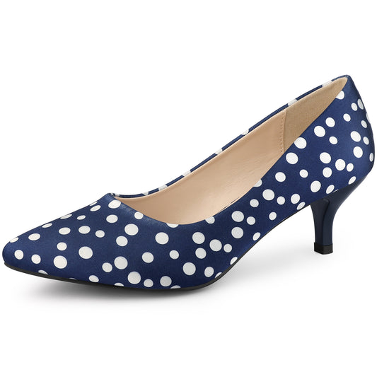 Zapatos de tacón alto con lunares y punta puntiaguda para mujer