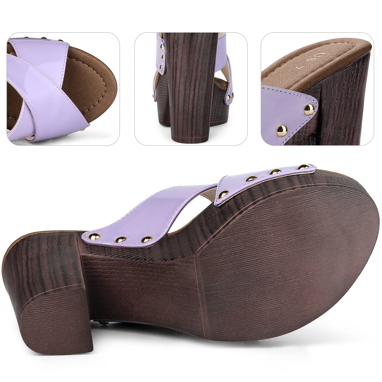 Women Platform Crisscross Strap Chunky Heels Sandals