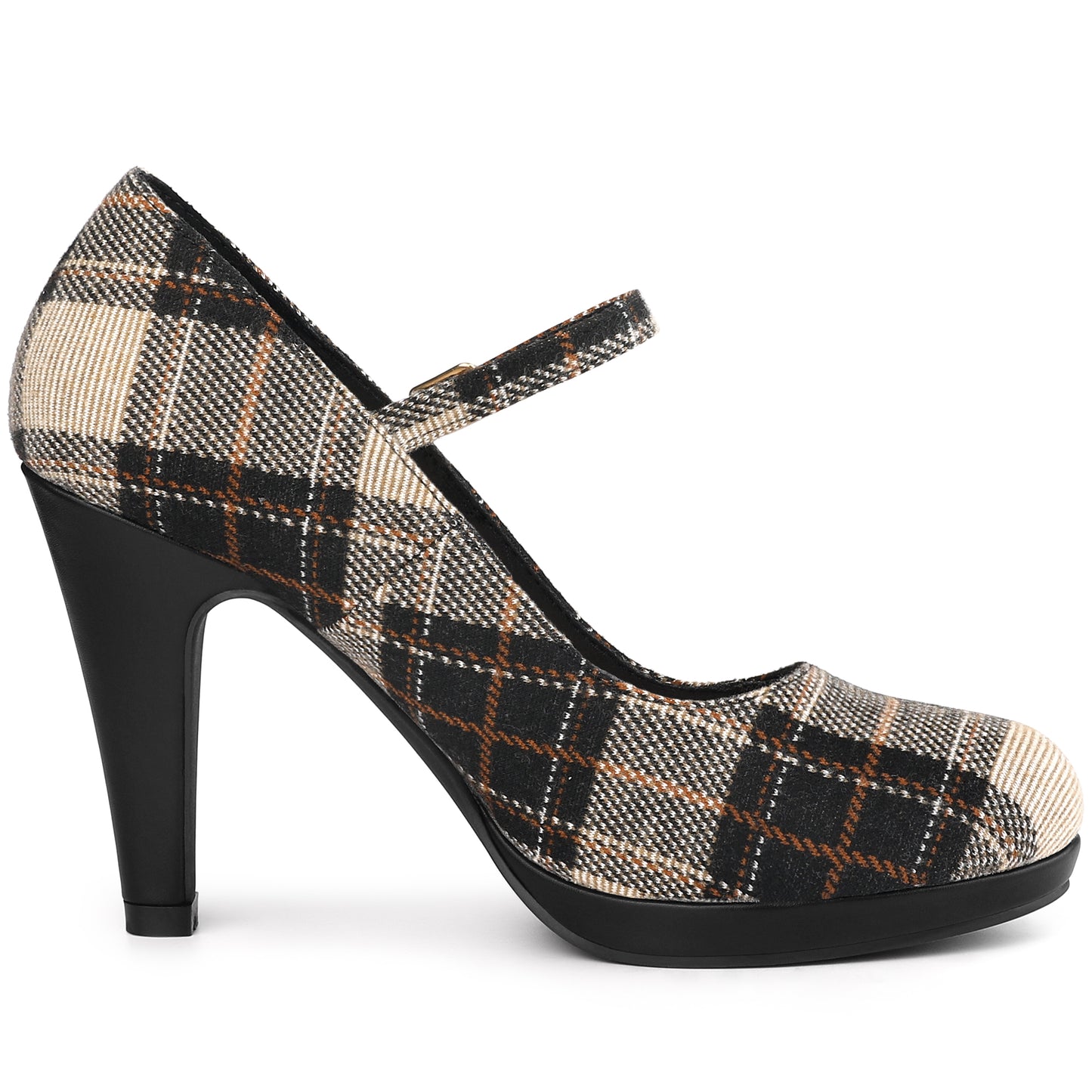Zapatos Mary Jane con plataforma y tacón de aguja de pata de gallo para mujer