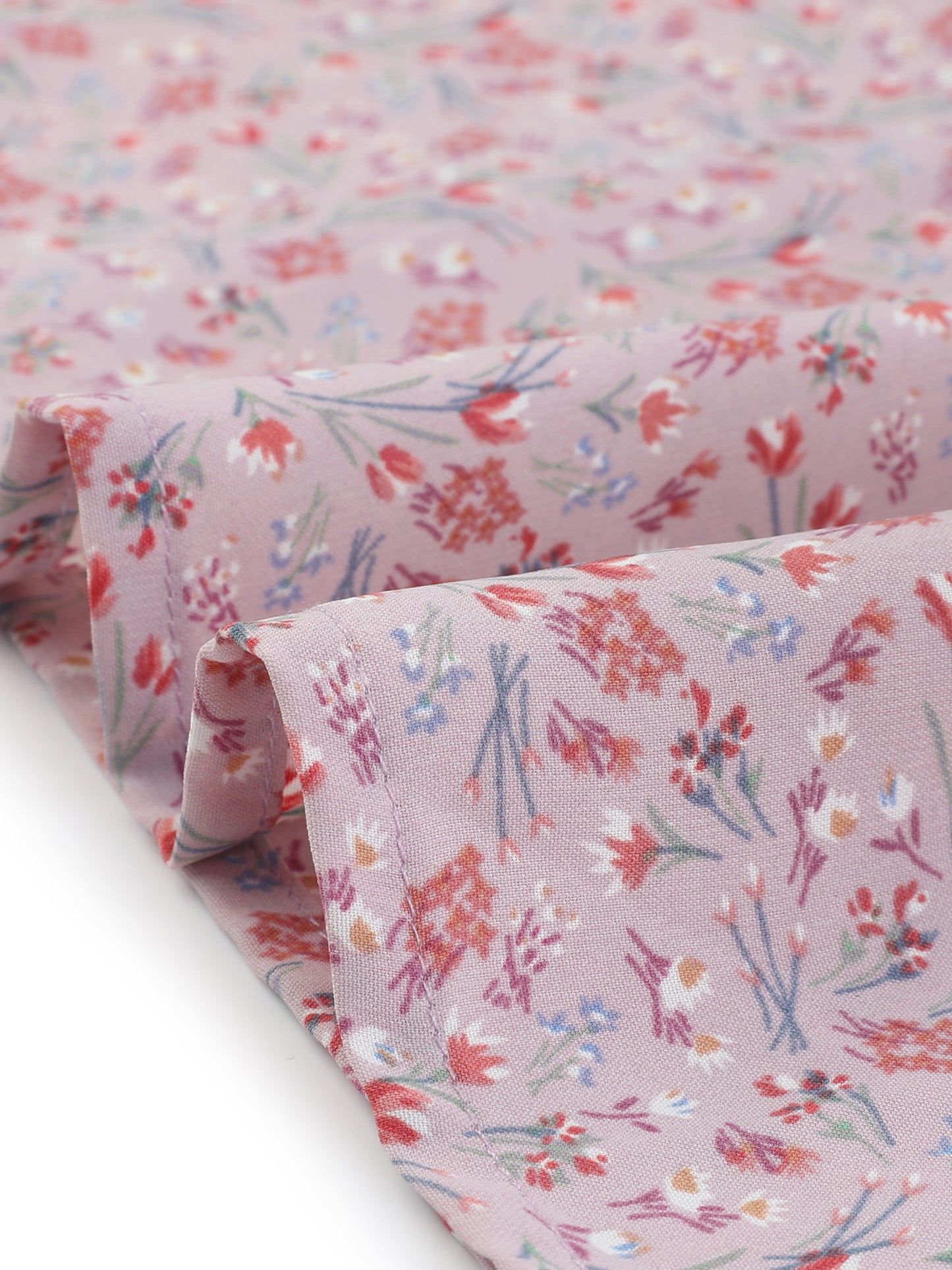 Women Plus Size Blouse Short Sleeve Tie Neck Floral Print Casual Top