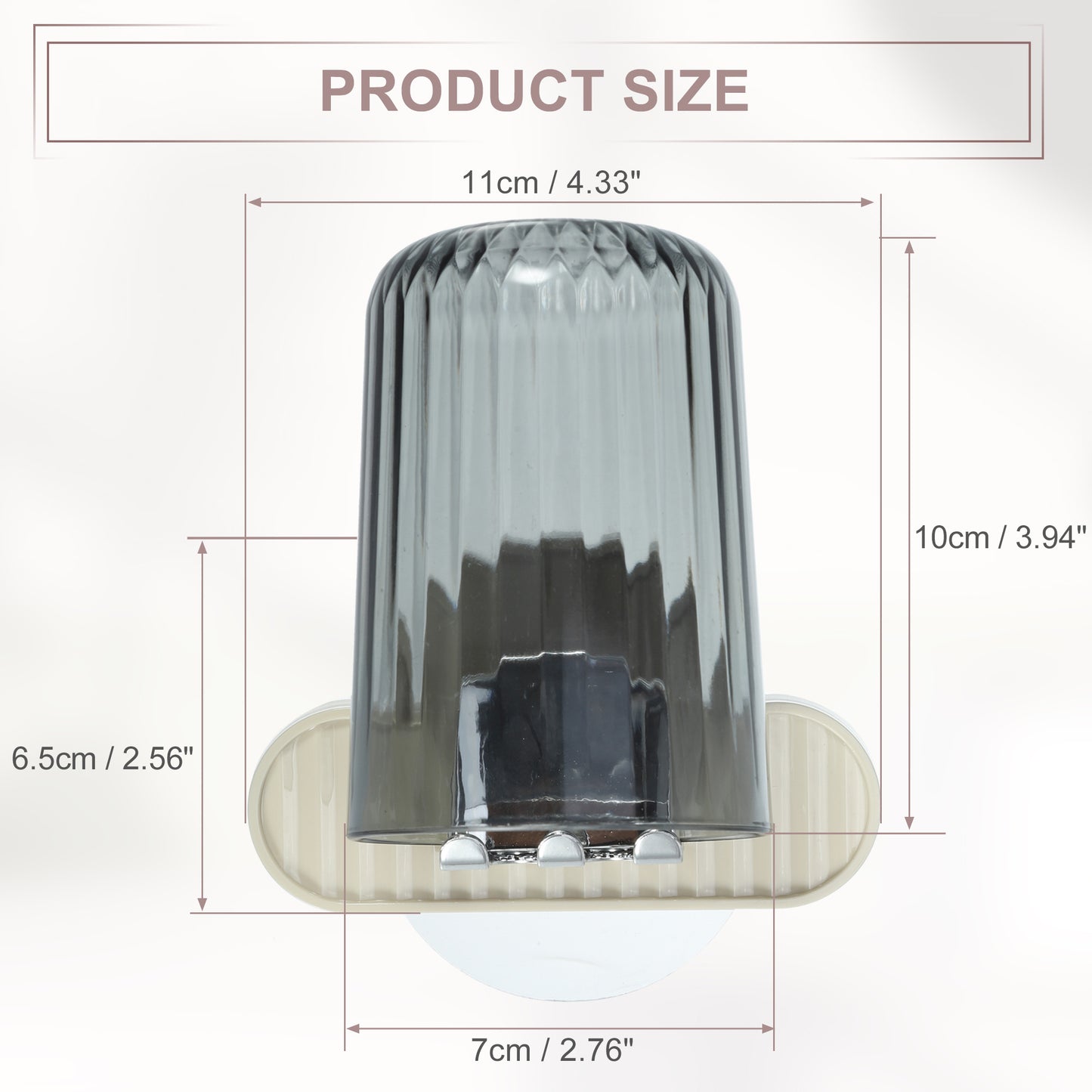 1 Set Cloud Shaped Wall Mounted Toothbrush Holder with Cup, 4.33"x2.56" Beige