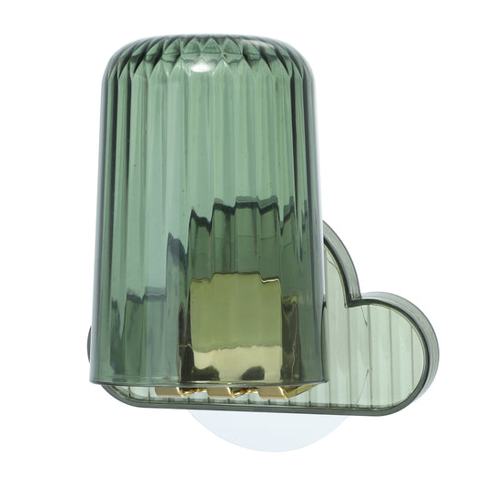 1 juego de portacepillos de dientes de pared con forma de nube y vaso, 10 x 6,5 cm, color verde