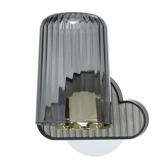 1 juego de portacepillos de dientes de pared con forma de nube y vaso, 11 x 6,5 cm, color gris