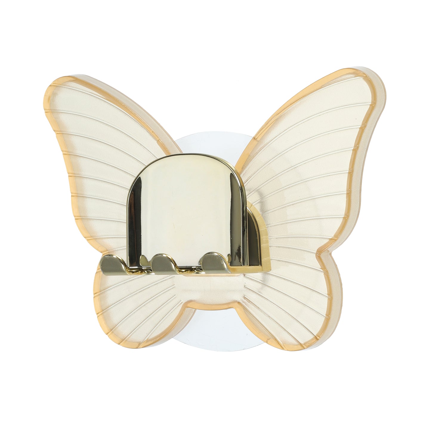 Butterfly Shaped Wall Mounted Toothbrush Holder for Bathrooms, 4.33"x3.35" Orange