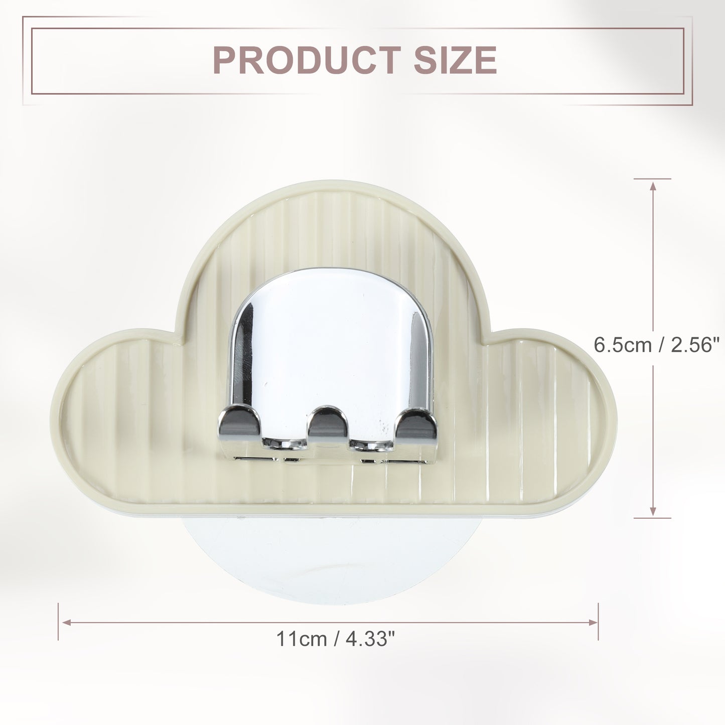 Portacepillos de dientes de pared con forma de nube para baño, 11 x 6,5 cm, color beige