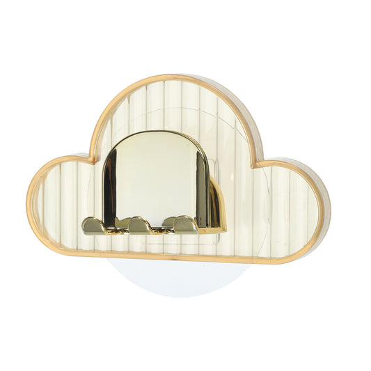 Portacepillos de dientes de pared con forma de nube para baño, 11 x 6,5 cm, color naranja
