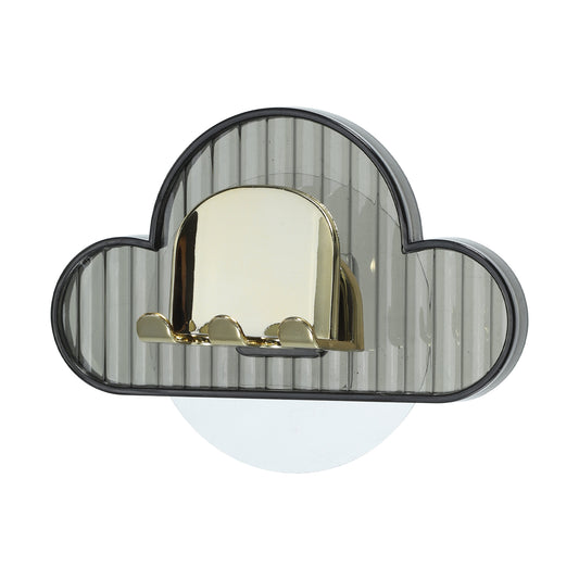 Cloud Shaped Wall Mounted Toothbrush Holder for Bathroom, 4.33"x2.56" Gray