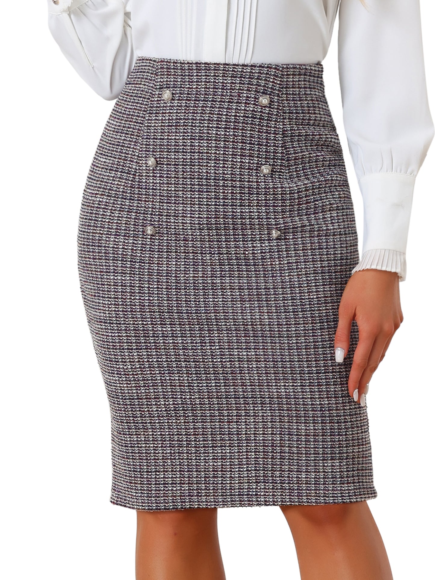 Women's Fall Winter Classic Pencil Tweed Skirt
